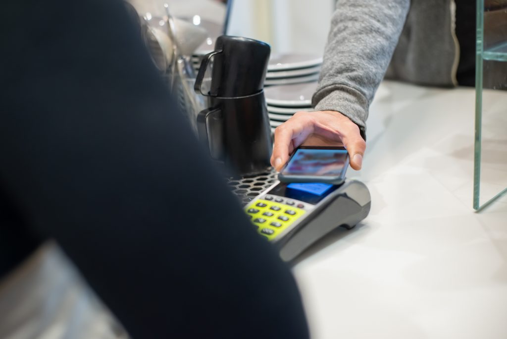 Cashless transaction in a coffee shop