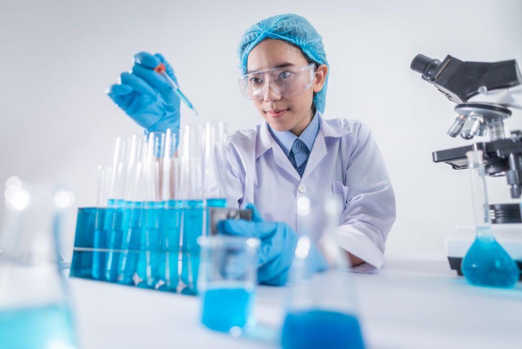 Photo of female scientist working on laboratory