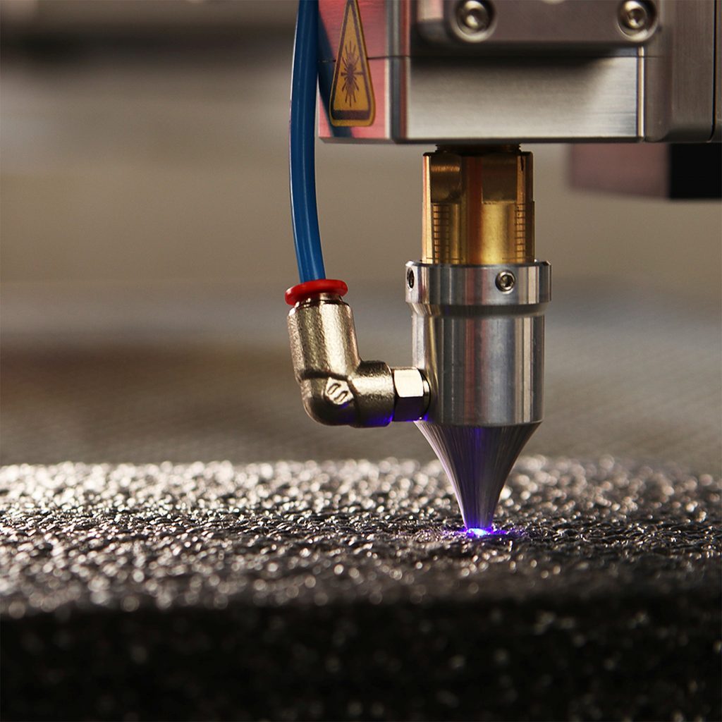 Close up shot of a cnc laser